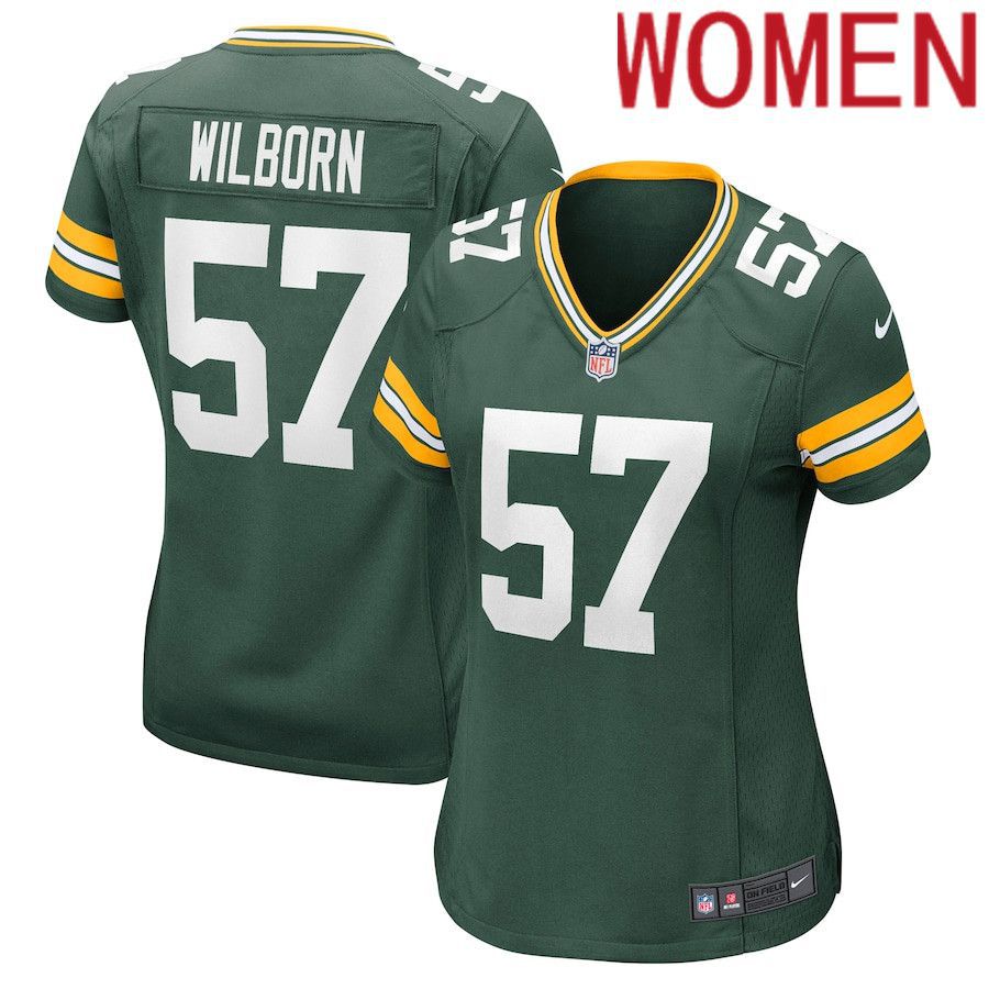 Women Green Bay Packers #57 Ray Wilborn Nike Green Nike Game NFL Jersey->women nfl jersey->Women Jersey